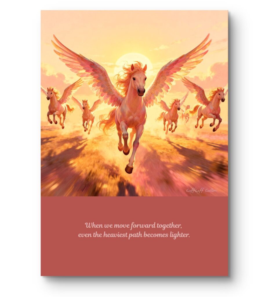 Winged horses art print by Eldar Einarson presented by GaffGaff Galleri
